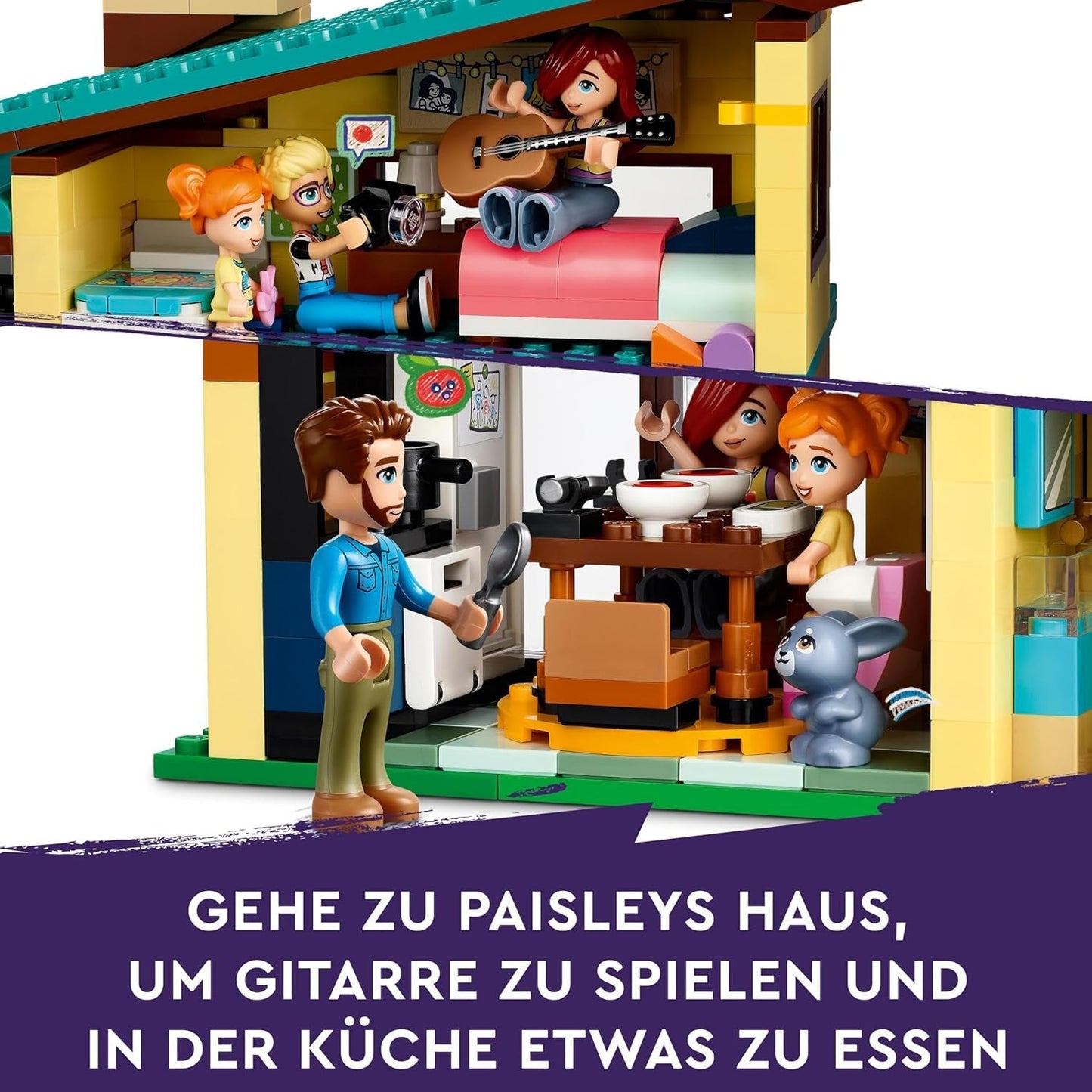 LEGO Friends Dom rodzinny Olly i Paisley, domek dla lalek z figurkami i akcesoriami, dwupiętrowy domek i domek na drzewie, kreatywny prezent dla dziewcząt i chłopców w wieku 7+ 42620 Zestawy do budowania Besuche w sklepie LEGO