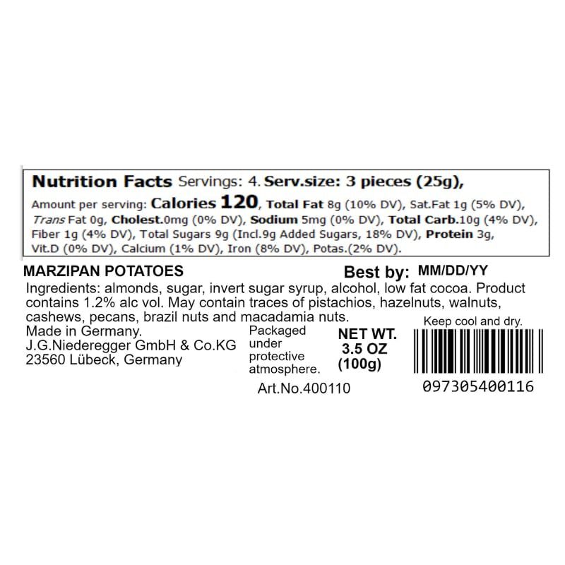 Ziemniaki z marcepanem Niederegger 100g