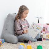InnovaGoods Huglow poduszka do czytania z podłokietnikiem do sofy, łóżka i dywanu, poduszka do czytania z podparciem lędźwiowym i uchwytem do przenoszenia, ergonomiczna, zapobiega dyskomfortowi i bólowi, szara