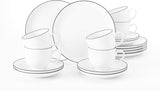Seltmann Weiden - Lido Black Line - 36-częściowy zestaw zastawy stołowej - porcelana (w tym 6 kubków do kawy)