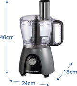 Robot kuchenny Russell Hobbs [Blender / Rozdrabniacz do warzyw / Blender stołowy / Rozdrabniacz / Blender] Robot kuchenny (ugniatanie, mieszanie i krojenie), Matte Charcoal Kitchen Naty Shop