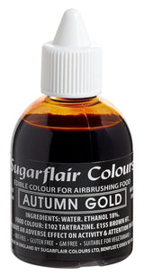 Sugarflair Airbrush Barwnik spożywczy Złociste złoto Jadalny płynny barwnik spożywczy Aerograf Farbowanie ciast Muffiny Lukier i dekorowanie ciast - 60ml