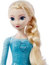 Mattel Toys Disney Frozen Elsa śpiewająca lalka w kultowym stroju, śpiewa „Let It Go” z filmu Disneya w języku angielskim, francuskim, niemieckim, włoskim, JDL58