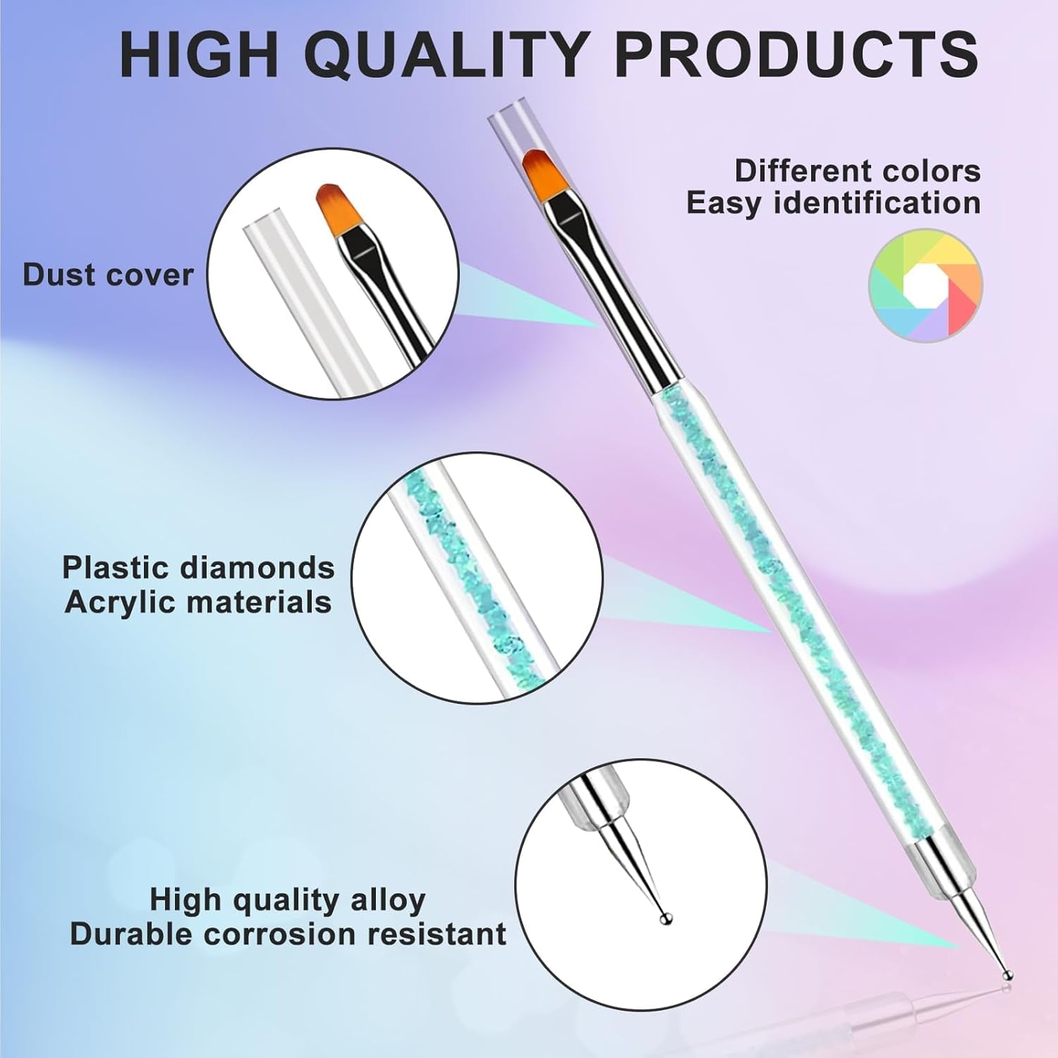 5 Stück Nagel Pinsel, Pinsel Für Gelnägel, Nageldesign Pinsel, Narzędzia do zdobienia paznokci, Für Herstellen Von Nagellack, Punktieren, Feinmalerei, DIY