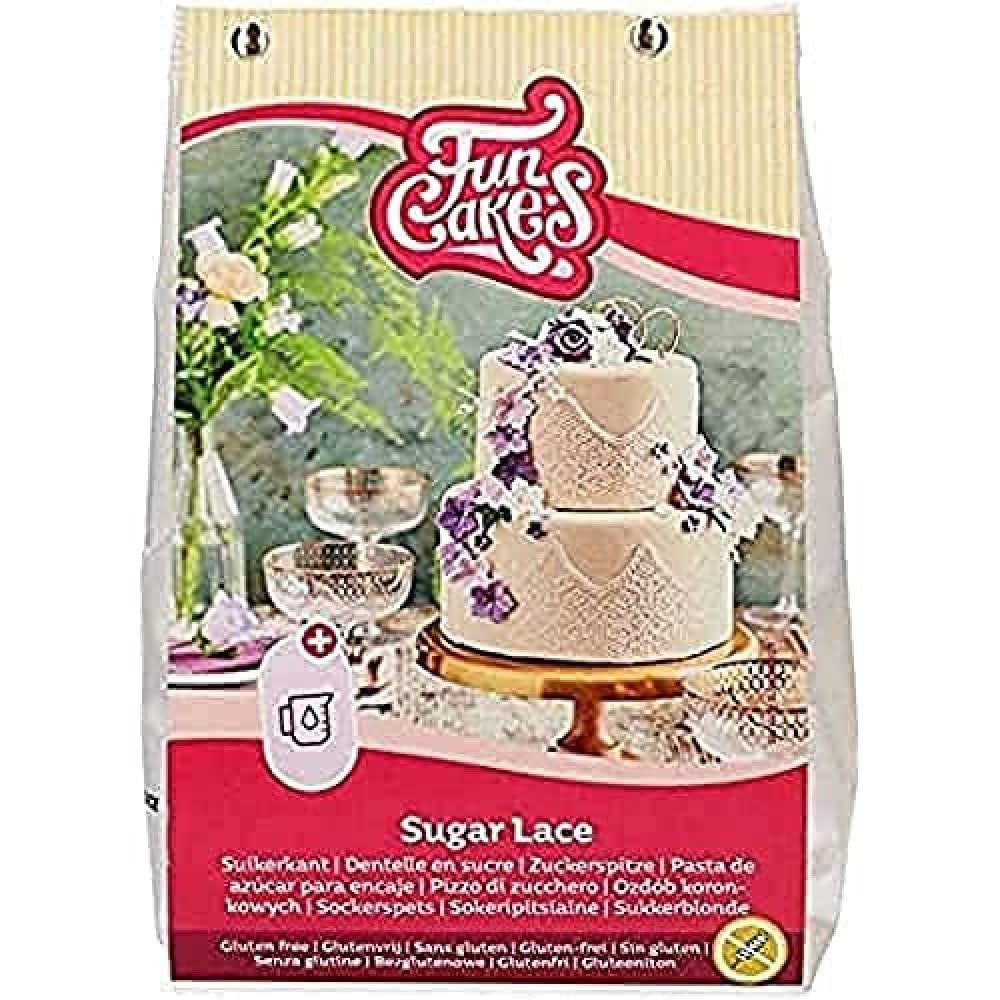 Funcakes Mix Für Zuckerspitze - Weiß, Glutenfrei: Einfach Zu Berübenen, Instant-Mix Für Essbare Weiße Kuchenspitze, Köstlicher Toffee-Geschmack, Für Kuchendekoration, Halal-Zertifiziert, 400G Mieszanka do pieczenia i gotowania Naty Shop Default Title