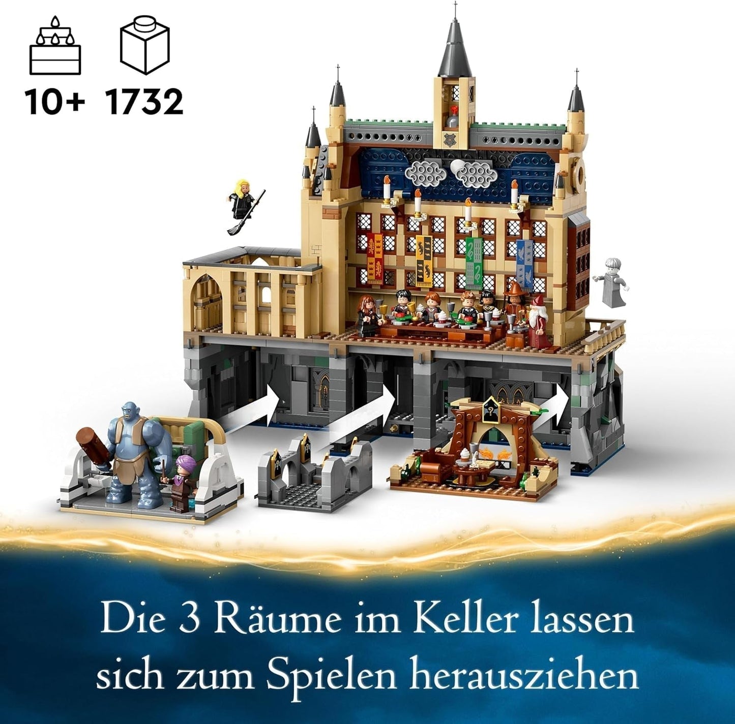 LEGO Harry Potter Zamek Hogwart: Wielka Sala, zabawka kolekcjonerska z 11 minifigurkami, w tym Hermioną Granger, magiczny prezent dla chłopców i dziewcząt 76435 Zestawy do budowania Besuche den LEGO-Store