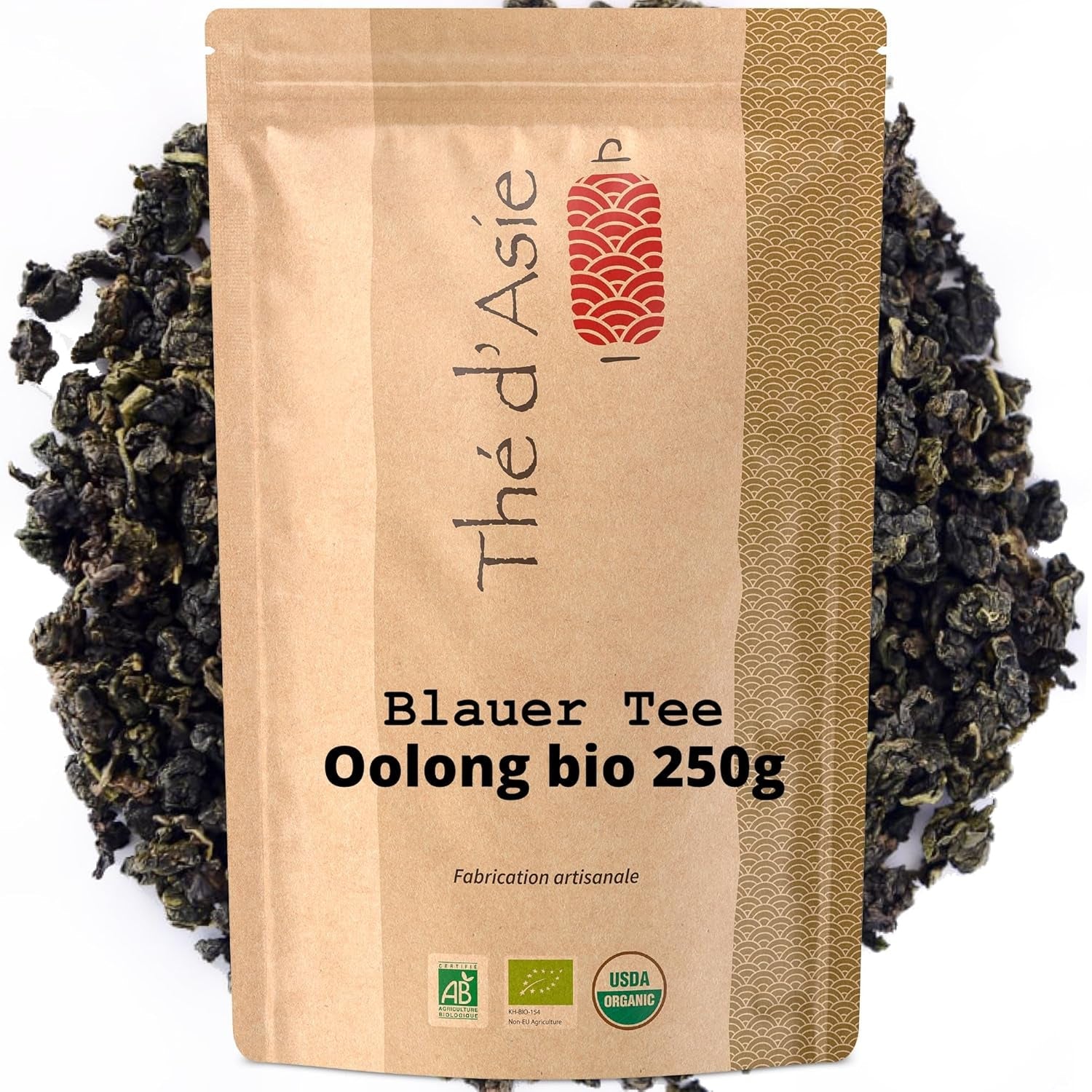 Khla - Bio Herbata Oolong 100 G - Niebieska herbata - Naturalna herbata sypana - Ekologiczna herbata azjatycka - Luźna i cięta - Herbata ziołowa i naparzana - Z Chin