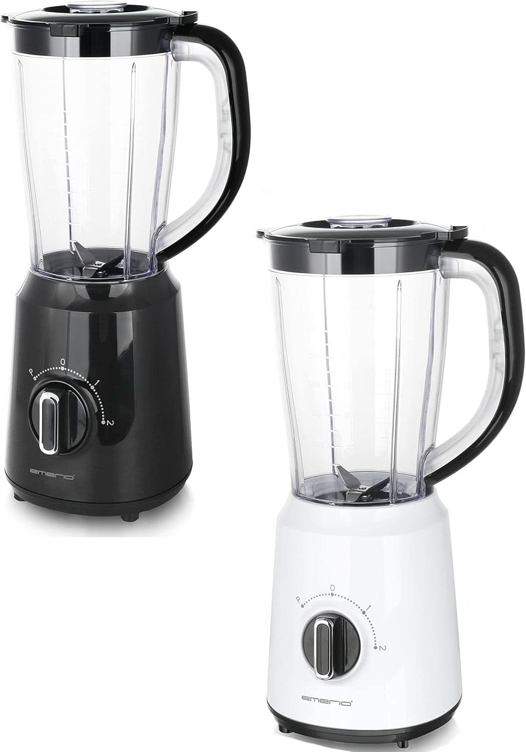 Mikser stojący Emerio BPA Frei Crush Ice Funktion 1,5 l Behälter 2 Geschwindigkeiten + Pulse Funktion Messereinheit Aus Edelstahl Sicherheitsschalter Geschirrspülgeeignet 500 W BL-12816.8 Schwarz Bucatarie Naty Shop