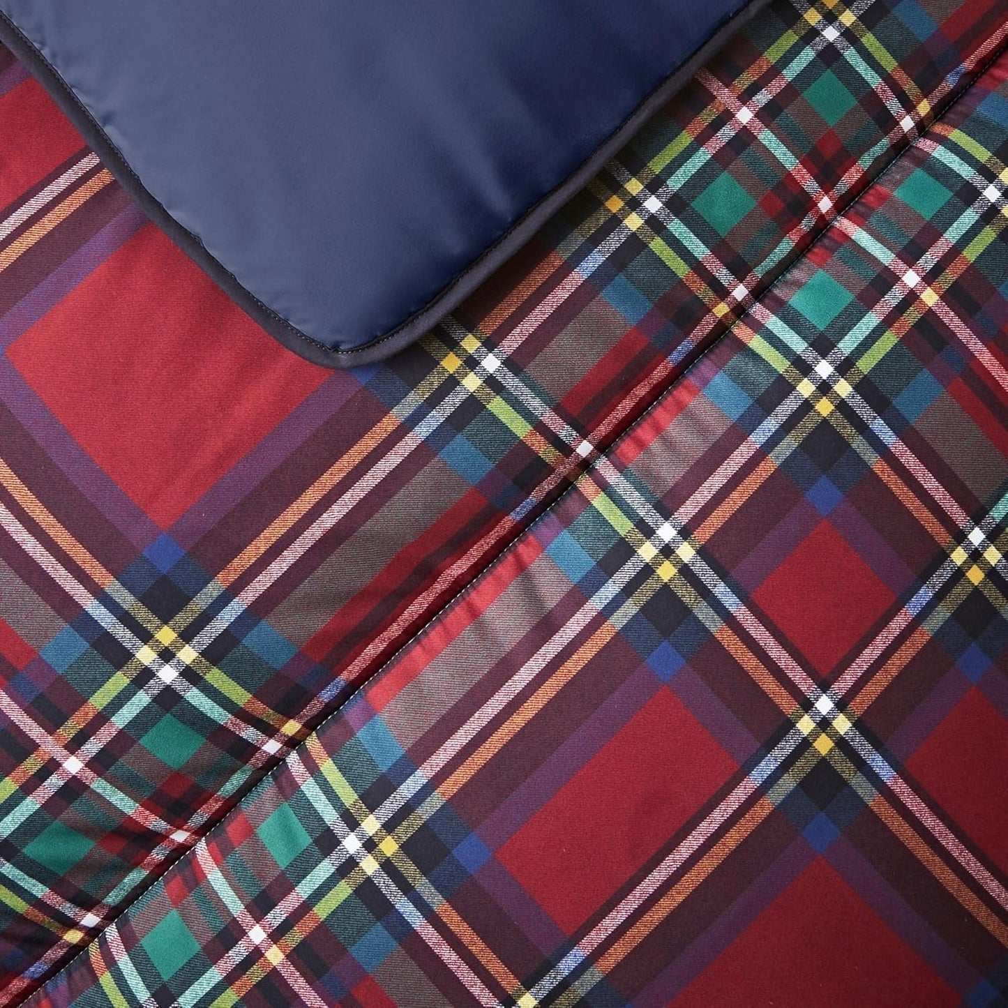 Zestaw kołder i poszewek Night Lark, 10,5 tog, pojedynczy, klasyczna czerwona krata, luksusowa pościel, hipoalergiczna, kołdry i kołdry można prać w pralce Naty Shop