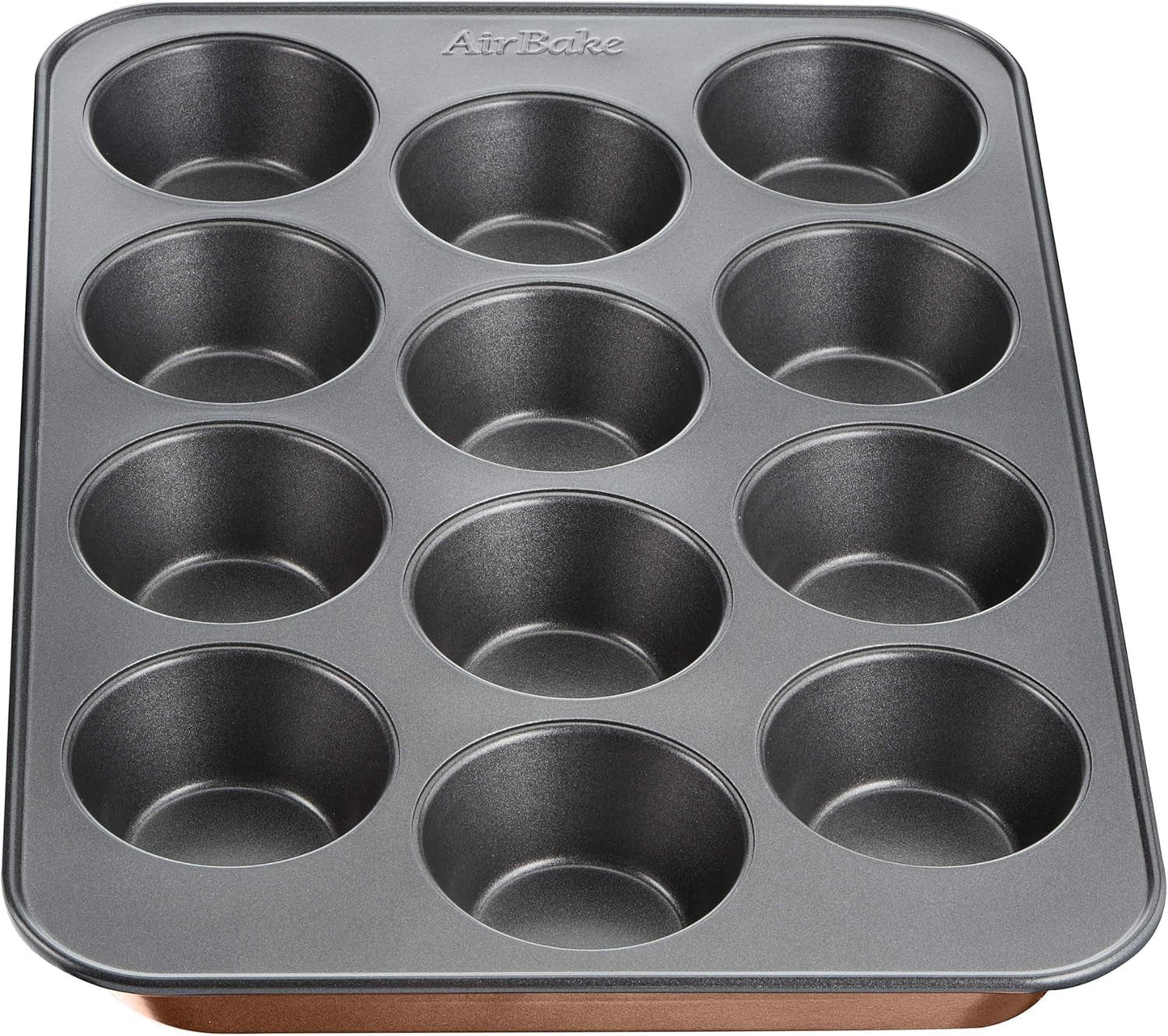 Tefal Airbake J2555014 Muffinform, Antihaftbeschichtung, Karbonstahl, Braun, 29 X 41 Cm Formy i blachy do pieczenia Naty Shop