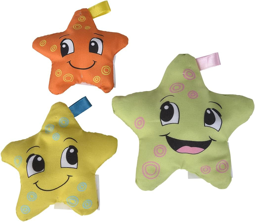 Simba 104010071 - ABC miękka rozgwiazda, zabawka dla dzieci, gwiazdki tekstylne wypełnione styropianem, 3 sztuki, od 6 miesiąca Baby Toys Naty Shop Domyślny tytuł
