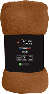 Soleil D'Ocre, koc flanelowy, 220 x 240 cm, Calin, brązowy Kołdry i kołdry Naty Shop Orange 220 x 240 cm