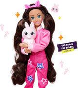 Simba 105953975 — Kawaii Hi Dress-Up Lalka Lucy (26 cm) — przegubowa lalka fryzjerska, lalka-królik z długimi włosami i akcesoriami Zabawka dla dzieci od 4 lat