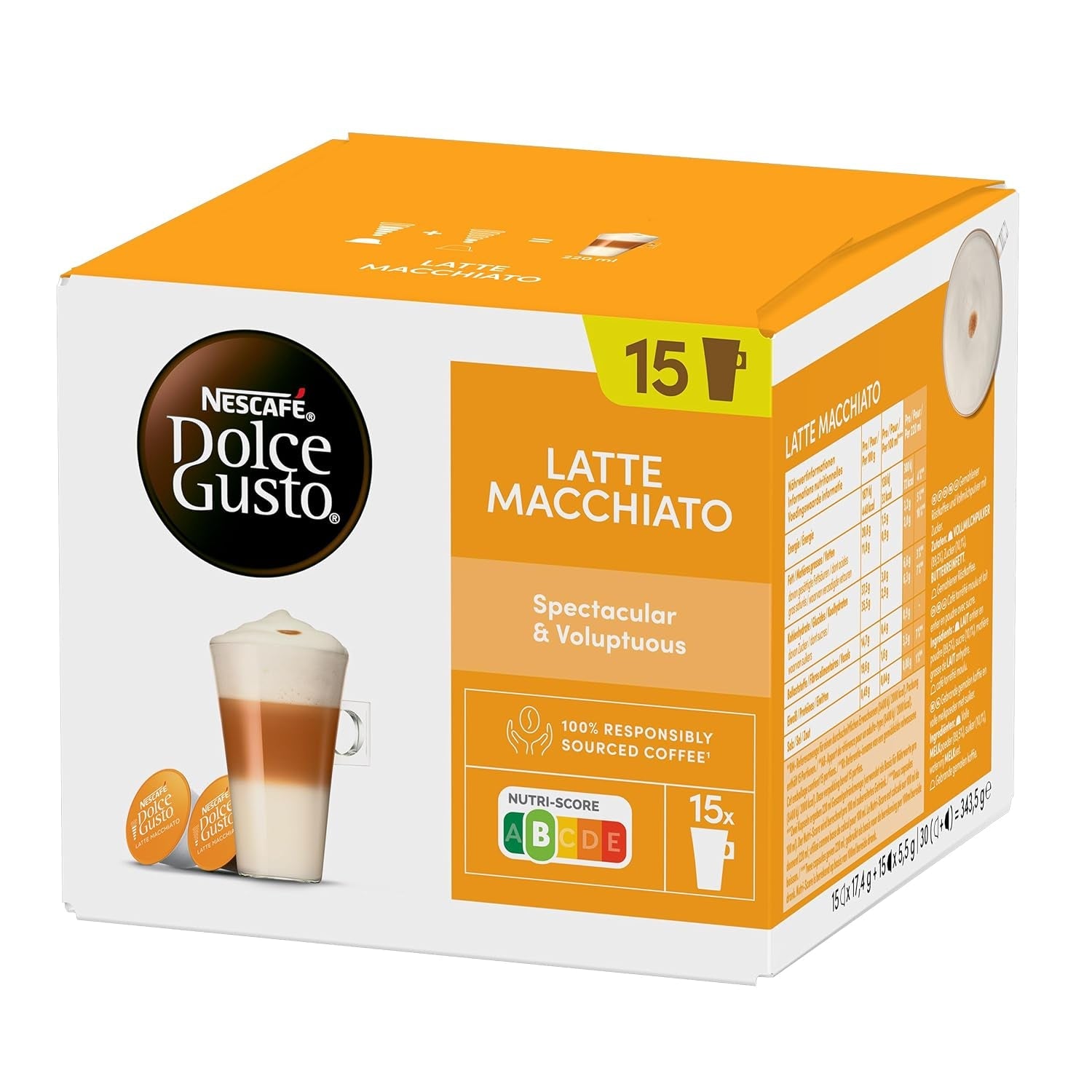 NESCAFÉ DOLCE GUSTO Latte Macchiato Kaffeekapseln 3-er Vorratspack (3 x 30 Kapseln)