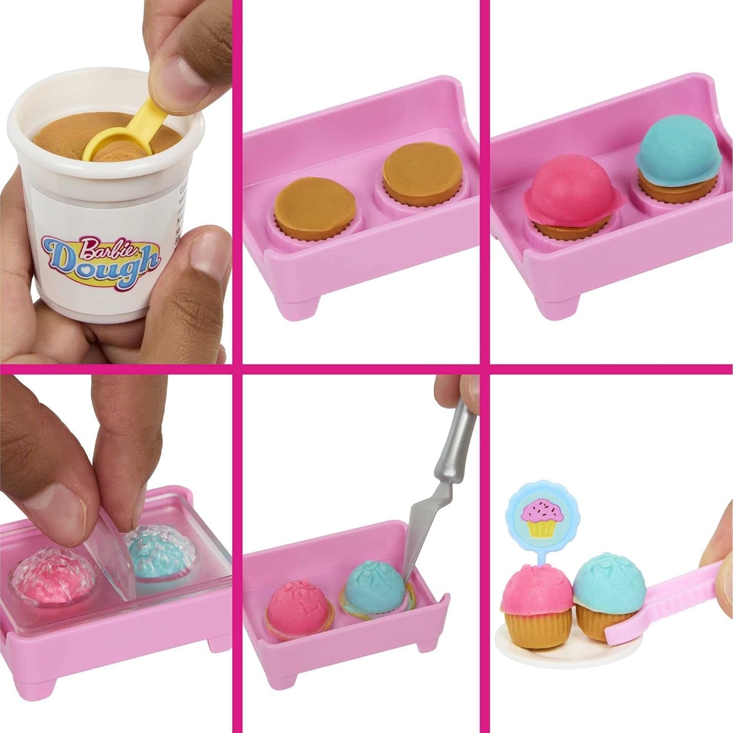 Lalka Barbie Malibu Roberts i 18-częściowy zestaw do pieczenia, w tym ciasto do zabawy i pączki, foremki na rogaliki i muffiny, dla dzieci w wieku od 3 lat i starszych, HJY19