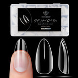 Modelones Tipsy 510 sztuk - Zestaw Tipsów Full Cover, Zestaw Tips Żelowych, Tipsy z żywicy PMMA do polerowania, Sztuczne paznokcie do klejenia na Nail Art DIY, Short Squoval