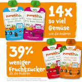 Pumpkin Organics Bio Gemüse-Getreide-Quetschie Kürbis, Birne, Apfel, Pflaume, Hafer ohne Zuckerzusatz¹ - ab 8 Monaten - als Snack lub Beikost für unterwegs (100g)