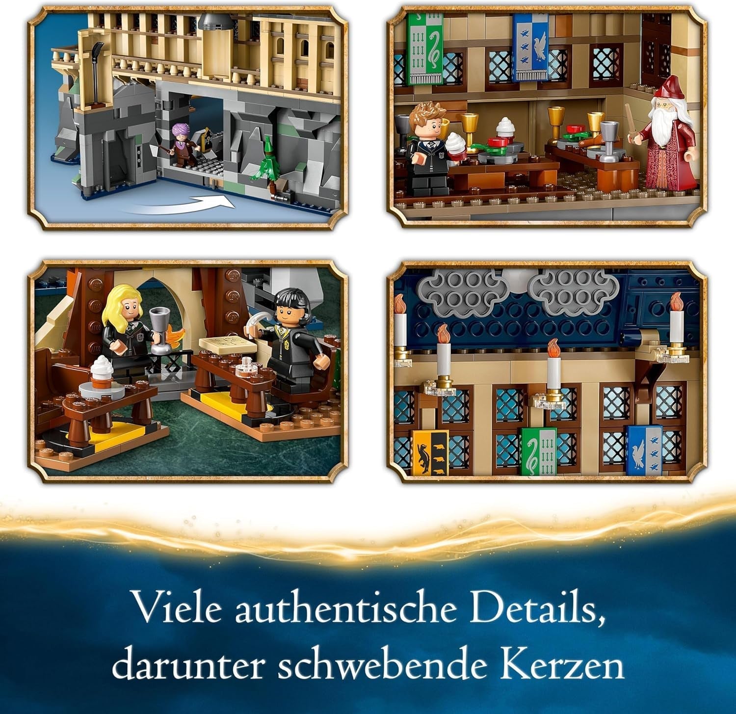 LEGO Harry Potter Zamek Hogwart: Wielka Sala, zabawka kolekcjonerska z 11 minifigurkami, w tym Hermioną Granger, magiczny prezent dla chłopców i dziewcząt 76435 Zestawy do budowania Besuche den LEGO-Store