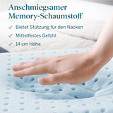 Poduszka LUCID z pianki memory z żelem 40x60 cm - oddychająca - efekt chłodzący - poszewka nadająca się do prania - poduszka z certyfikatem Oeko-Tex, biała