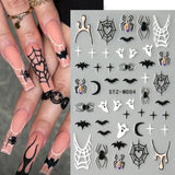 JMEOWIO Nagelsticker Halloween 6 Blatt Nail Art Naklejka Selbstklebend Nagelaufkleber Dekoration Nageldesign Zubehör