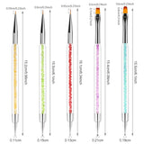 Sularpek 5 Stück Nagel Pinsel, Nageldesign Pinsel, Narzędzie do kropkowania, Nail Art Liner Pinsel, Nagelverlängerung Gelpinsel, Nagelbürste Für Punktierungen, Zeichnen, Für DIY Nail Art Design