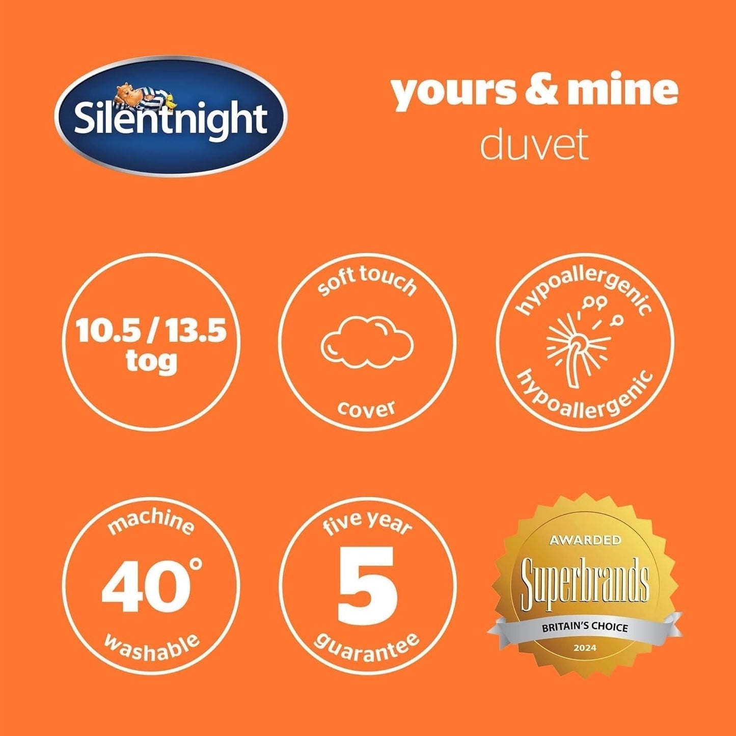Silentnight Mine - Kołdra 13,5 Tog, do łóżka king size, 200 X 200 cm, kolor biały Kołdry i kołdry Naty Shop