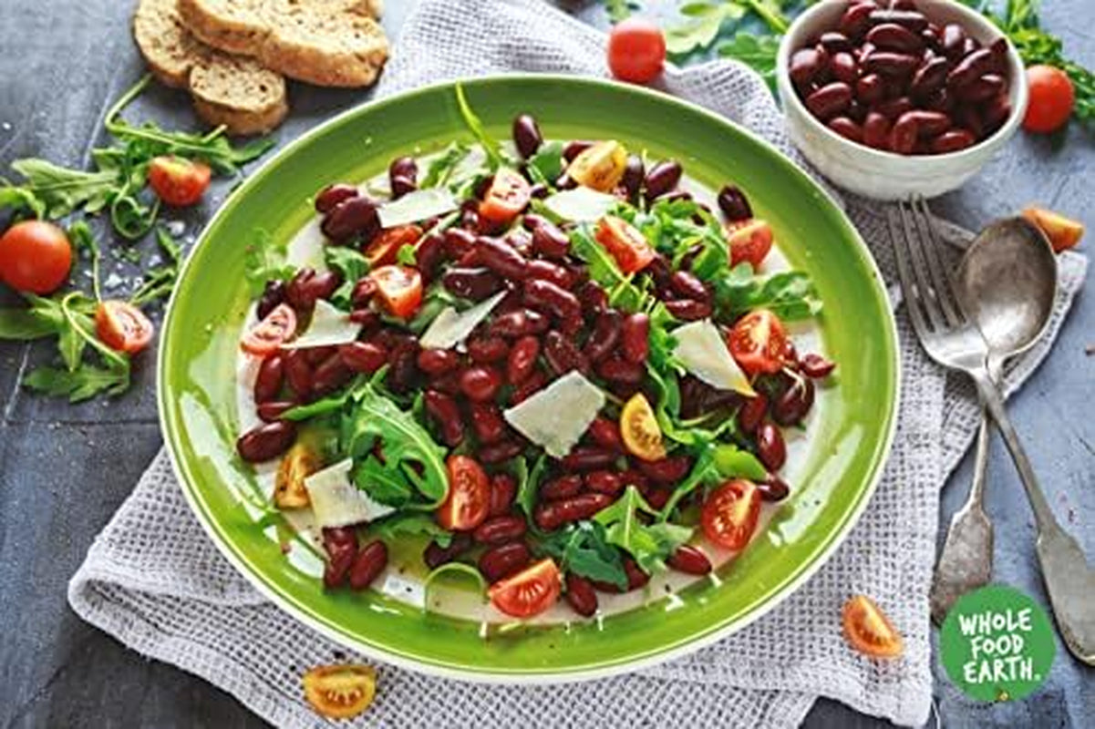 Fasola czerwona Pełnoziarnista Ziemia Organiczna 1kg Surowa | wegańskie | Bez GMO | Ciemnoczerwony | Bogaty w błonnik | Bogaty w białko | Certyfikowane organiczne