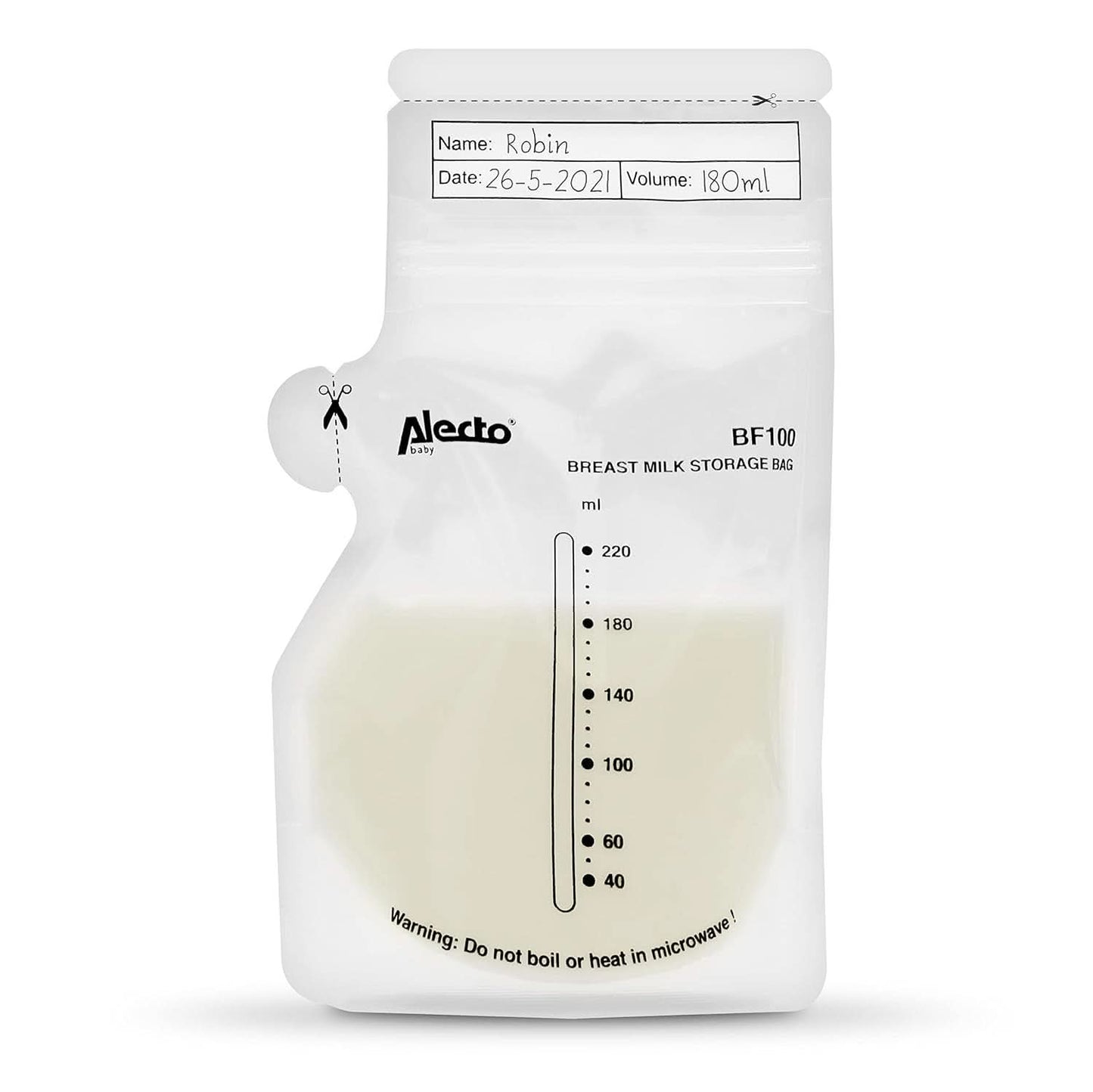 BF100 Worek do przechowywania mleka matki - Worek na mleko matki - pojemność 220 ml - 100 sztuk - Przezroczysta żywność i akcesoria do karmienia piersią Sklep Bebe Naty