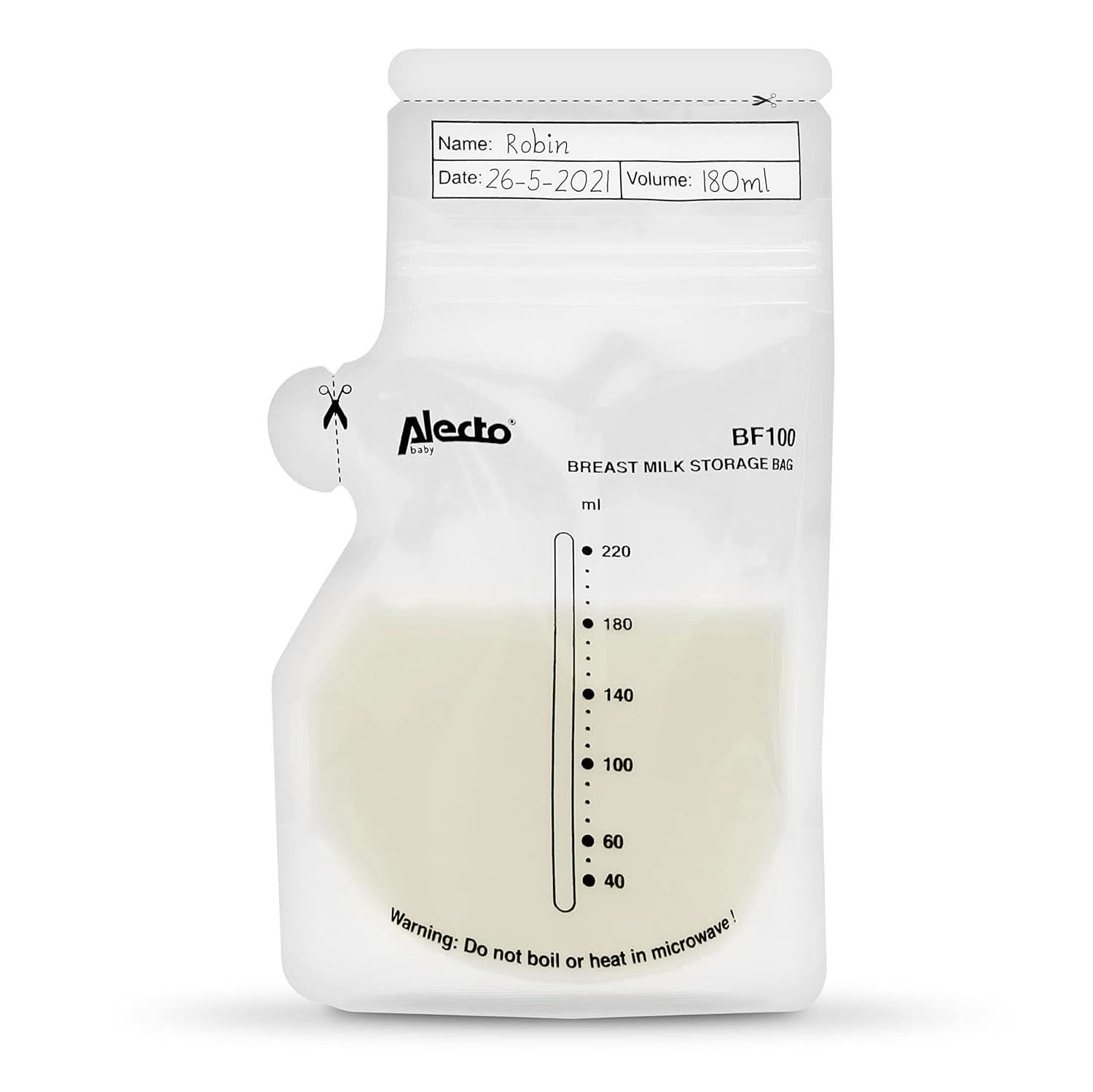 BF100 Worek do przechowywania mleka matki - Worek na mleko matki - pojemność 220 ml - 100 sztuk - Przezroczysta żywność i akcesoria do karmienia piersią Sklep Bebe Naty