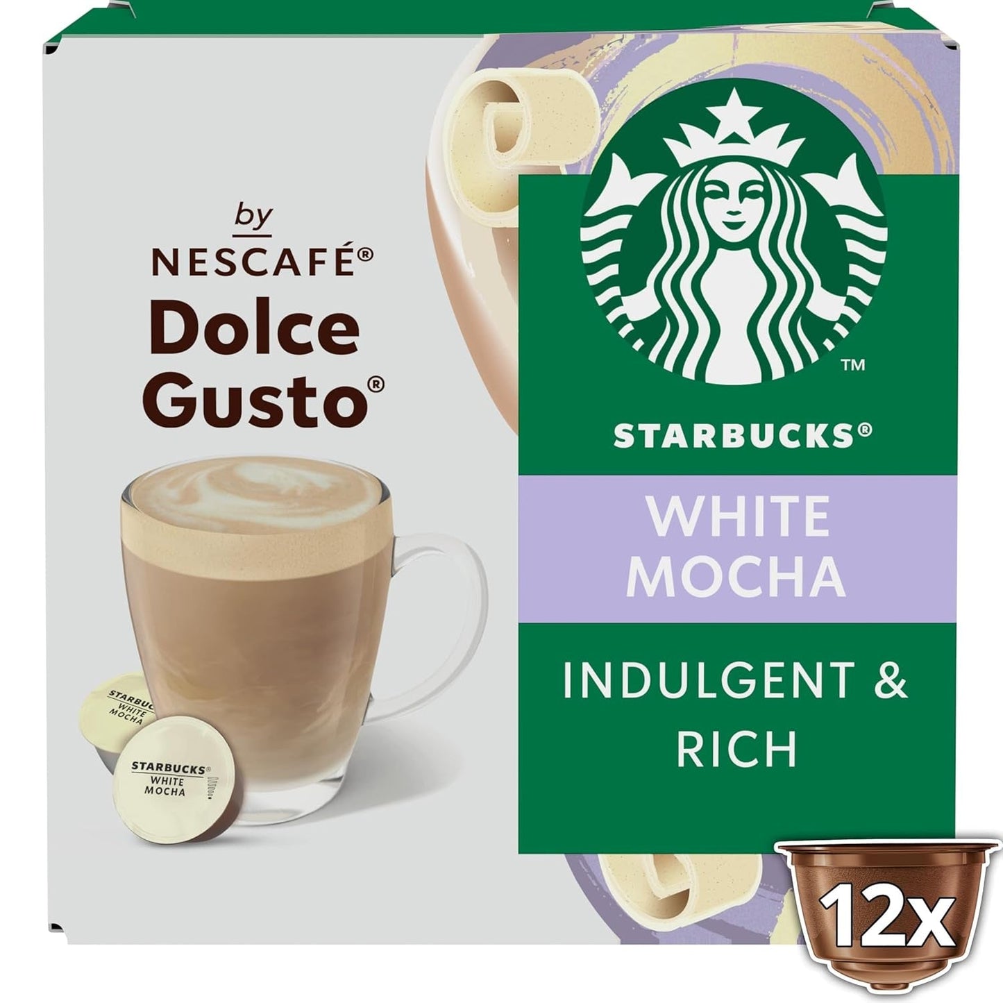 STARBUCKS Biała Mocha marki Nescafé Dolce Gusto Kaffeekapseln 6 x 12 (72 Kapseln)