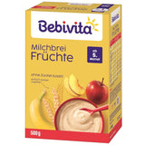 Kaszka mleczna z owocami (4x500g), od 5 miesiąca życia, bez dodatku cukru, z cennymi minerałami i witaminami, bardzo sycąca