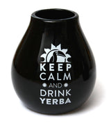 Yerba Mate Zestaw do herbaty dla dwojga 150G | Herbata Mate z guaraną i owocami | Herbata Yerba Mate w liściach sypkich | Kubek ceramiczny czarny matowy 350 ml | Stalowa słomka Bombilla Liza 19 cm