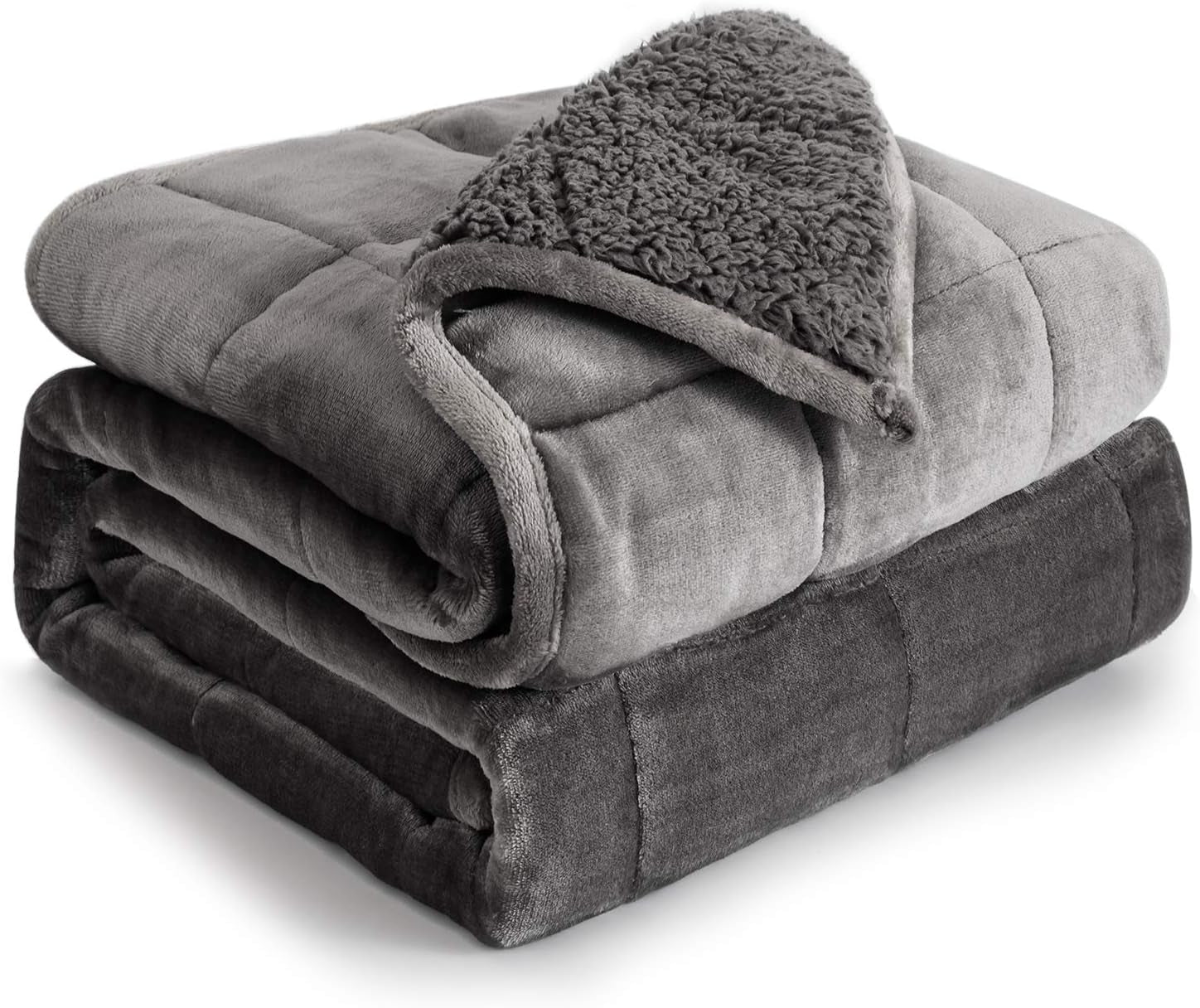 Koc obciążeniowy Cottonblue 6,8 kg Queen Size Flanelowy Shaggy Sherpa Koc obciążeniowy dla dorosłych Wygodne koce obciążane do uspokajania i relaksu Ciężkie kołdry 152,4 x 203,2 Naty Shop Kołdry i kołdry Szary 48 X 72 15 Lb