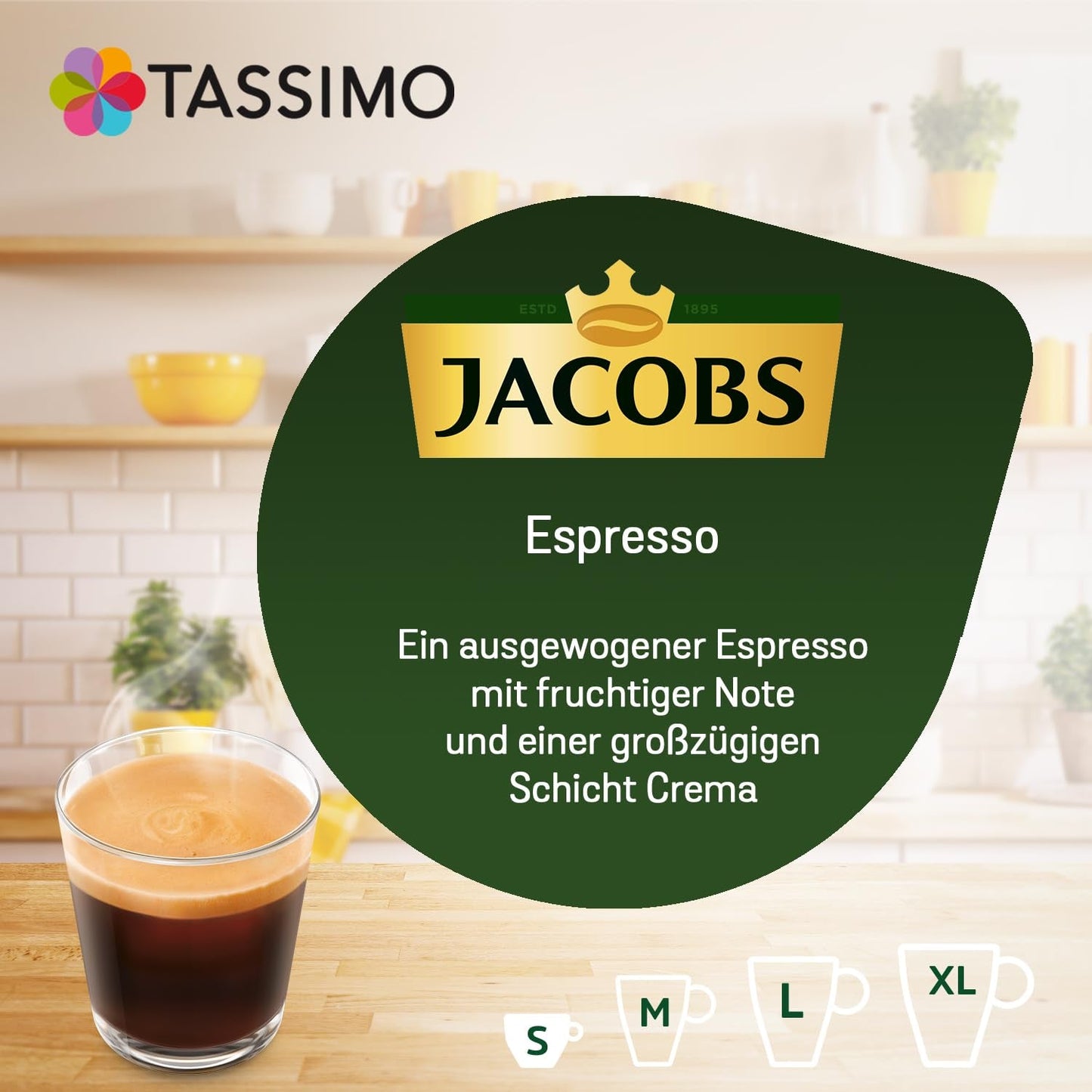 Tassimo Kapseln Jacobs Espresso Classico, 5 x 16 saszetek, 80 Kaffeekapseln