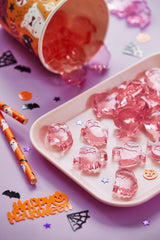 HEITMANN KREATIV - Kreatywny zestaw owocowych gum do żucia na Halloween - Roślinne barwniki w proszku - Różowy - DIY Owocowe gumy do żucia w kształcie ducha o smaku malinowym