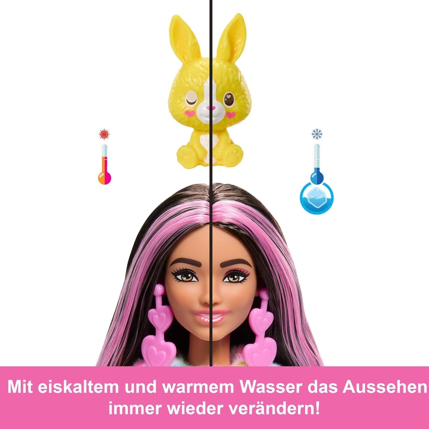 Lalka Barbie Cutie Reveal i akcesoria, strój pluszowego króliczka Batik i 10 niespodzianek zmieniających kolor, seria Color Dream, lalki HRK38 Naty Shop