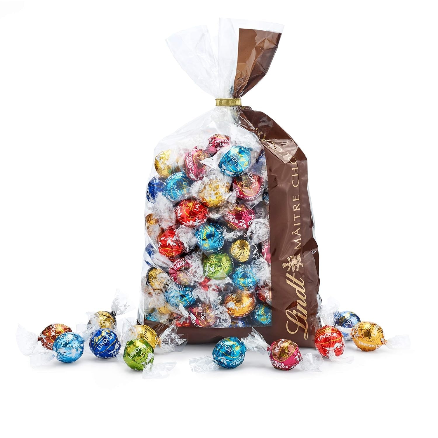 Mieszanka czekoladowa LINDOR | 1371 g | Około. 109 kulek: Klasyczna mieszanka kulek z mlecznej czekolady i LINDOR | Około. 80 kulek czekoladowych (mleczna, biała, ciemna 60%, orzech laskowy) | Opakowanie zbiorcze, 1 kg
