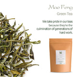 Mao Feng Huangshan Zielona herbata - słynna chińska herbata z Huang Shang - Maofeng Żółte Góry Liście zielonej herbaty Chiny Mao Feng Tea Organiczna zielona herbata Chińska zielona herbata Zielona herbata