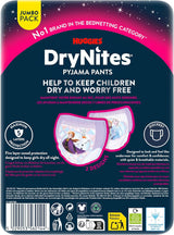 Huggies DryNites Super chłonne pieluszki na noc dla dziewczynek 3–4 lata (12–21 kg) 4 x 16 szt. (łącznie 64 szt.) Miesięczny zestaw majtek