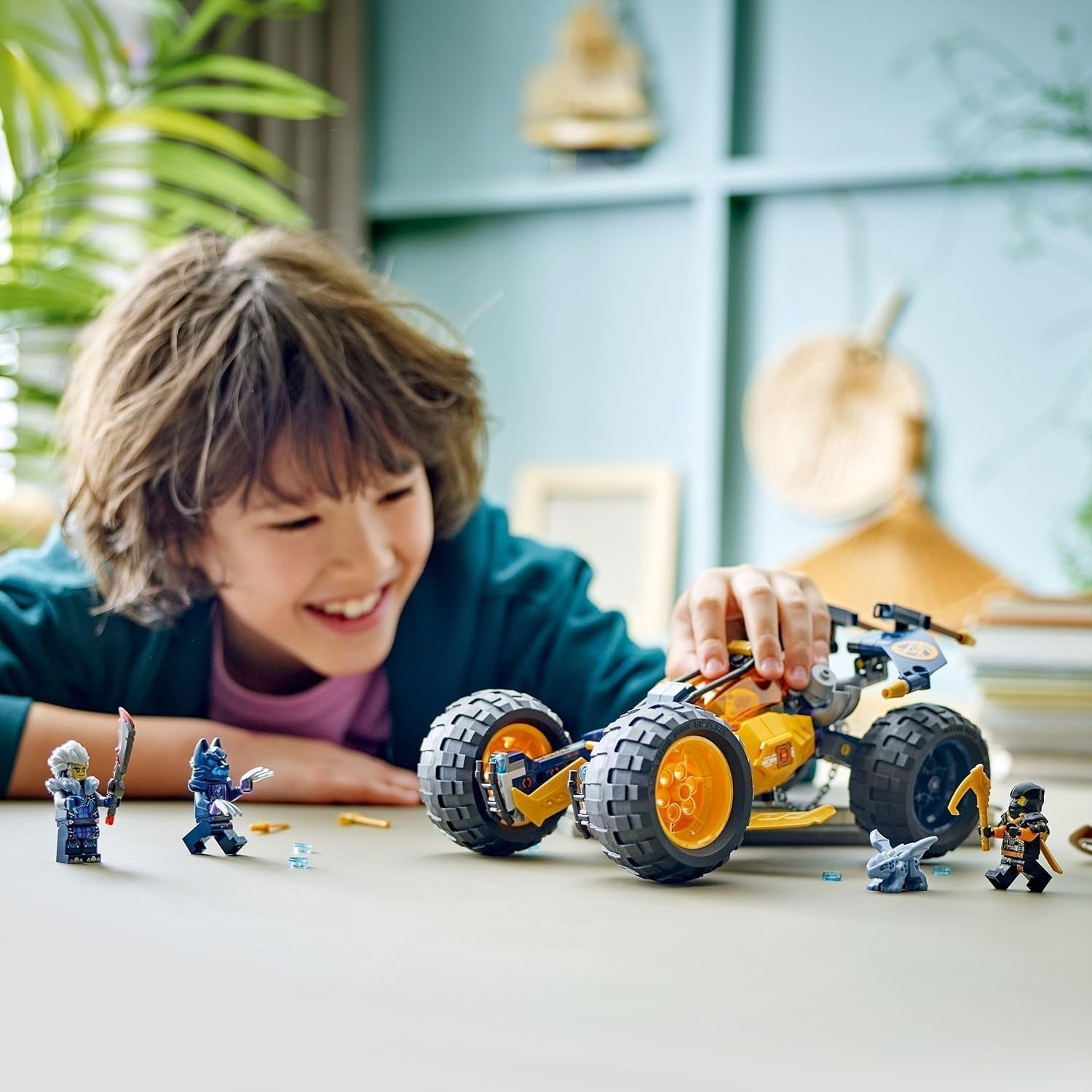 LEGO NINJAGO Terenowy wózek ninja Arina, zabawka ninja z samochodem, smokiem i 4 minifigurkami, zestaw przygodowy z modelem buggy dla dzieci, prezent urodzinowy dla chłopców i dziewcząt w wieku 7 lat 71811 Zestawy do budowania Szukaj sklepu LEGO