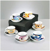 Zeller 26510 Zestaw filiżanek do espresso, 12 elementów, magiczne oczy, biały