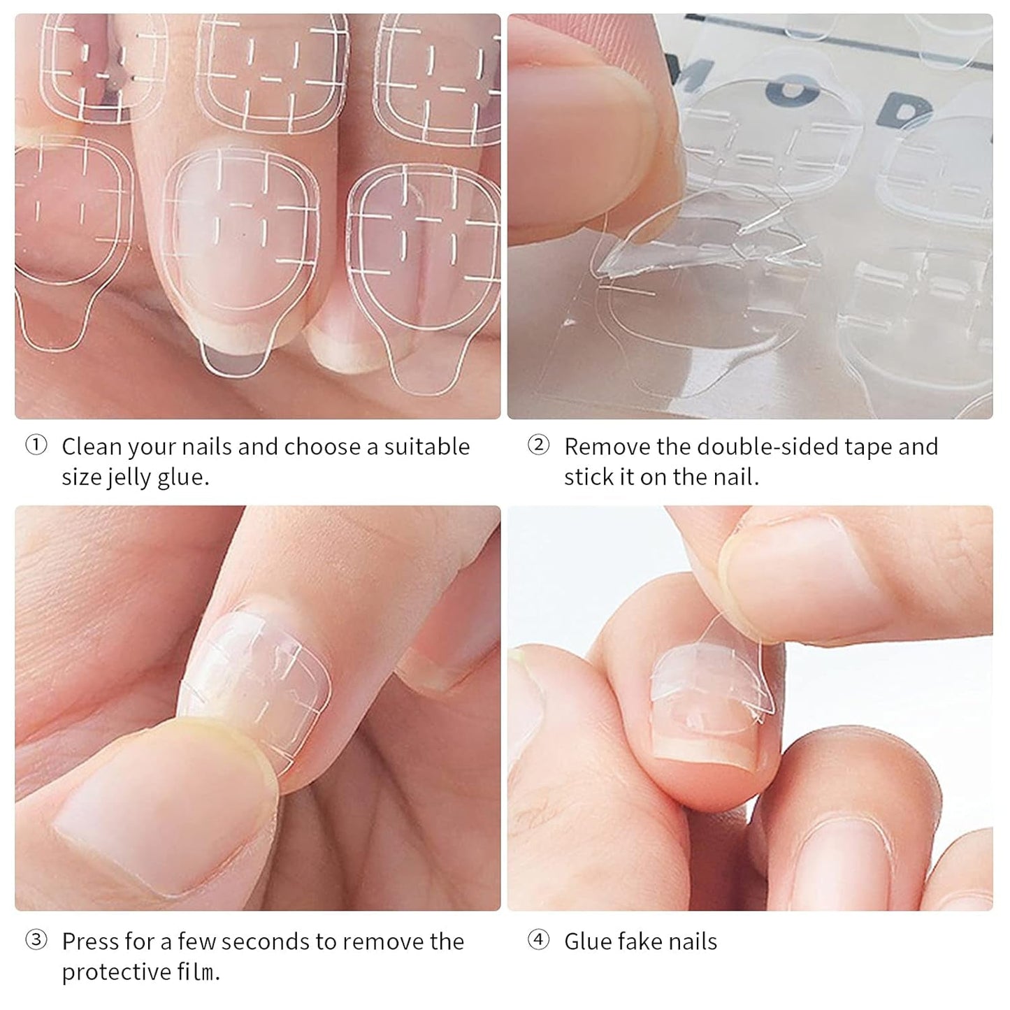 360 sztuk przezroczyste samoprzylepne paski do paznokci klej do paznokci dwustronne paski samoprzylepne przezroczyste DIY dekoracje do Manicure