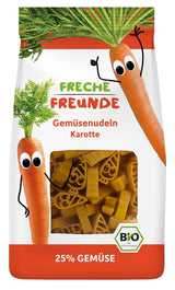 Freche Freunde Organiczny makaron warzywny „Marchew” 25% zawartości warzyw Wegański 6 opakowań (6 x 300 g)