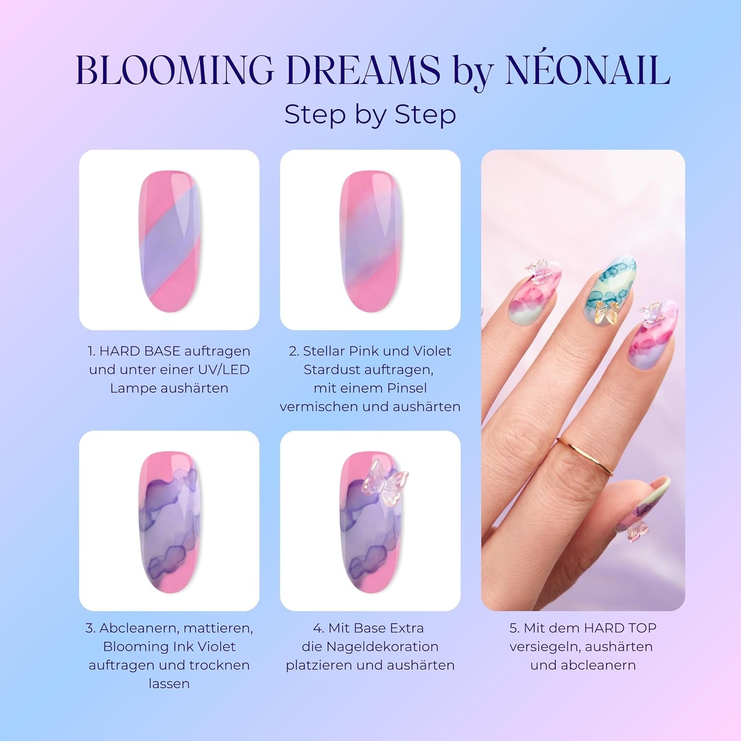 NÉONAIL Nageldekoration 3D Nail Art Schmetterlinge - Nail Charms - Nägel Selber Machen - Nails - Nageldesign Akcesoria - Nailart - Nail Art Zubehör - Nagel Deko - Nagelschmuck - Mehrfarbig