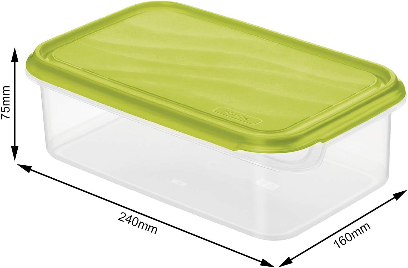 Rotho Rondo słoik do przechowywania żywności 1,5 l z pokrywką, tworzywo sztuczne wolne od BPA (PP), przezroczysty/zielony, 1,5 l (24,0 x 16,0 x 7,5 cm) Pudełka do przechowywania żywności Naty Shop