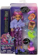 MONSTER HIGH lalki i akcesoria do spania, lalka Clawdeen Wolf z kotem, półksiężyc, impreza Creepover, HKY67