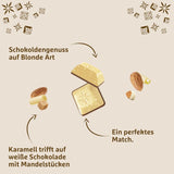 Schogetten Blond Migdał | Biała czekolada z karmelem i kawałkami migdałów | 100 g | Wygodnie porcjowane (opakowanie 2 szt.)