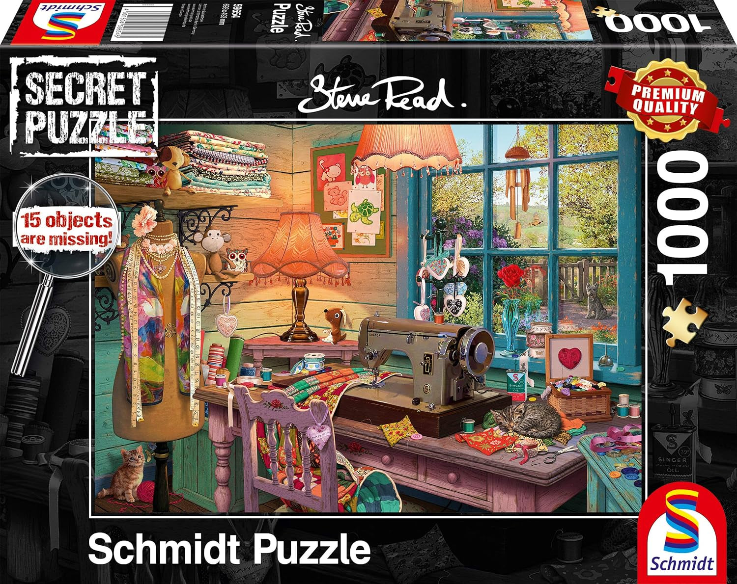 Schmidt Spiele 59654 Sekretne puzzle, W szwalni, puzzle 1000 elementów Puzzle Naty Shop Domyślny tytuł