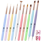 10 Stück Nail-Art-Pinsel, Nagel-Gel-Nagellack-Malpinsel, Zeichenstift, Nagel-Liner-Pinsel i Nagel-Dotting-Stift Für Gel-Nagellack, DIY, Maniküre, Salon Zu Hause