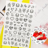 7 Blätter Nagelsticker Selbstklebend Nagelsticker Blumen Abstrakt 3D Schwarz Nagelaufkleber Nageldesign Herzform Wörter Pflanzen Nagel Naklejka DIY Nail Art Zubehör Maniküre Dekoration